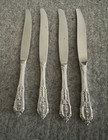 Rose Point By Wallace Sterling Handle Knives-set Of 4-no Mono 9 Inch
