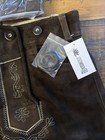 New Bavarian Oktoberfest Lederhosen Shorts Antique Brown Tracht  kaiser Nwt 38