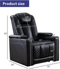 Canmov Faux Leather Power Recliner Chair electric Home Theater Seat  Cup Holders