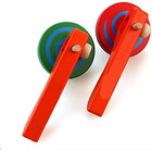 Fqstech Wooden Spinning Top Gyroscope Peg-top With Handle And Pull String Wire c