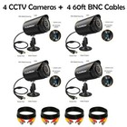 2 4 Pack Cctv Security Cameras 720p Outdoor indoor With Bnc Cables