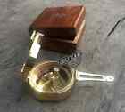 Vintage Ancient Brass Solid Army Brunton Pocket Compass With Beautiful Squa