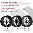 Gtw Vortex 14 Inch Matte Black Aluminum Golf Cart Wheel   3 4 Offset   Set Of 4