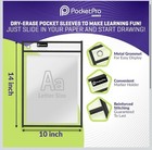 Pocketpro Dry Erase Pockets 6 Pack 14   x 10    Reusable Sleeves Perfect For Class