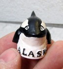 Alaska Thimble Resin Style Orca Killer Whale  Alaska Wording  1 25 X 1 Inch  New