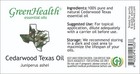 Cedarwood  texas  Essential Oil 100  Pure Many Sizes Free Shipping