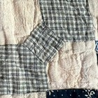 Antique Vintage Primitive Hand Quilted 18 X 18in Block Multicolor Cotton