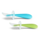 Munchkin Gentle Scoop Silicone Training Spoons  Blue green  2 Pack  Unisex