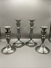 2 Pair Pewter Weighted Candlesticks Vtg Revere   Web 6 5      8 5   