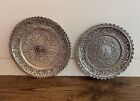 Set Of Two 19th C  Indian Kutch Silver Plated  offering  Plates-c  1890-signed