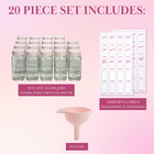 Glass Spice Jar Storage Set  4-ounce Empty Spice Jars With Labels  Shaker Caps A