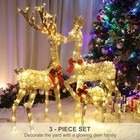 Lighted Christmas Decoration Deer 3 Piece  Hoyechi Light Up Christmas Decor