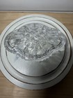 Vintage Clear Glass Jewelry Trinket Box Diamond X Design