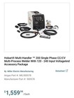 Brand New  Hobart Multi Handler 200 Multiprocess Welder  500578 