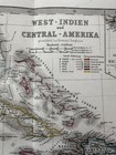 West Indies Caribbean 1870 Berghaus Stieler Engraved Hand Color Map