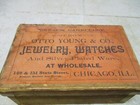 Vtg Antique Otto Young   Co Jewelry Watches Box Wholesale Chicago Advertising