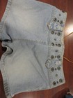 Vintage Apparel Ladies Denim Jean Short Shorts Lace Up Hot Pants   Mudd   1