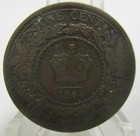 Km  6 1864 New Brunswick Pre Canada Confederation One 1 Cent Coin Queen Victoria