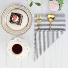 Plain Striped Cotton Linen Blended Dinner Cloth Napkins - Set Of 12  40 X 30    