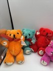 Nanco Teddy Bears Lot Of 7 Jointed Moveable 5  Miniature Stuffed Toy Gift Preown