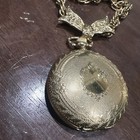 Vintage 1928 Gold Tone Pocket Watch Locket Necklace Heavy Chain 42mm For Repair