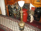 Antique Turkish Middle Eastern Water Pitcher Lamp 31  Tall Very Large Engraved