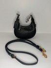 Coach Black Mini Crescent Shoulder Bag Zipper Accent Brand Tag Charm Designer
