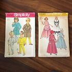 Vintage 1960s-1980s Girl s Sewing Pattern Lot Mod Boho Dress Coat Unchecked 3 4