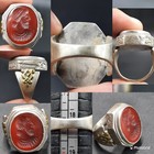 Sassanian King Old Carnelian Agate Intaglio Solid Silver Beautiful Ring 