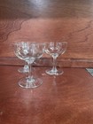 Vintage Set Of 3 Cocktail Coupe Glasses Hollow Stem Mcm Retro Classic