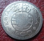 1959 Portuguese India 1 Escudo In Au Condition  broadstrike Error 
