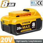 1 2 4 Pack 20v 8ah High-quality Lithium-lon Battery Replacement For Dewalt