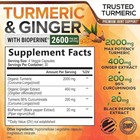 Turmeric Supplement Curcumin 2600mg - With Organic Ginger   Turmeric  Bioperine