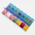 2pcs Twice A Day Weekly Pill Organizer Removable Lid Easy Loading Medicine Cases