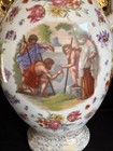 Large 19    Porcelain Covered Urn Vase Cherub Scene Gold Gilt Double Handles Lid