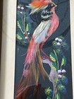  Vintage Oriental Style Feathered Bird Painting  
