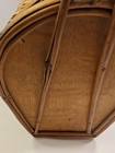 Vtg Woven Wicker Basket Purse Sewing Box