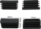 20pcs Black Rectangle Plug Furniture End Caps Plastic Rectangular Tube Plug F