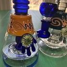 Hookah Water Pipe Glass 8  Colorful Art Piece W percolator Beaker Tobacco Bong
