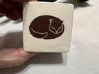 Nancy Lopez Sleeping Cat Ceramic Trinket Jewelry Box Japan 1978 Vintage