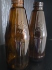Anheuser-busch Amber Glass Beer Bottles Embossed Eagle Logo Lot Of 2