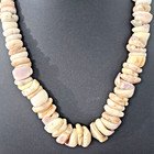 Vintage Large Graduated Puka Shell Necklace Barrel Clasp 19  131g Chunky Boho