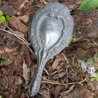 Vintage 1895-1915 Art Nouveau Hand Held Mirror Beveled Glass Floral Relief