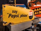 Vintage Original Say Pepsi Please Soda Pop Bottle Porcelain Metal Sign