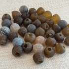 Lot Of 40 Mixed Recycled Glass   Agate Beads     Round Matte Rustic Finish