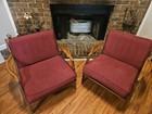 Lawrence Peabody Mid Century Walnut Lounge Chairs - Pair