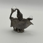 1985 Spoontiques Pewter Wizard Figurine With Crystal Ball Accents Red Eyes   Sta