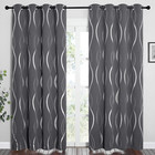 Grey Blackout Curtains 84 Inch Length 2 Panels Set For Bedroom living Room  Nois