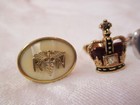 Vintage Silver   Gold Tone Individual Cufflinks Masons Rn Caduceus Crown