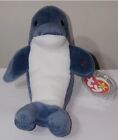 Ty Beanie Baby - Echo The Dolphin  6 Inch  New Mwmts Plush Stuffed Animal Toy